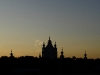 Смольный собор на закате. Вид с моста Петра Великого